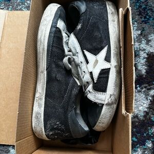 Golden Goose Black and White Low-Top Sneakers